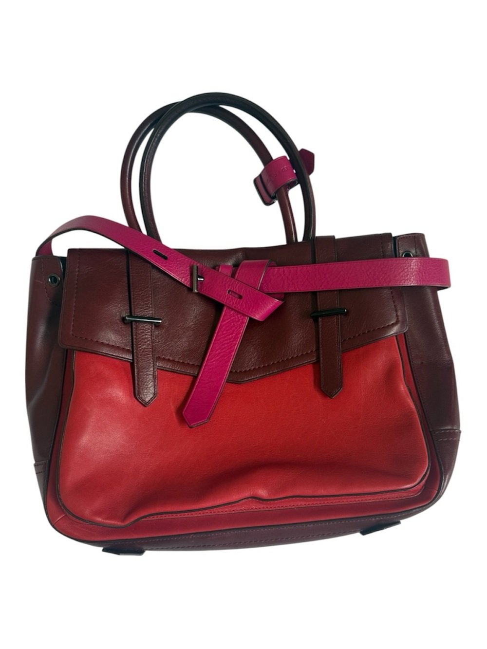Elegant Sophisticated Design Reed Krakoff Tricolor Leather Boxer Bag Tri-Color